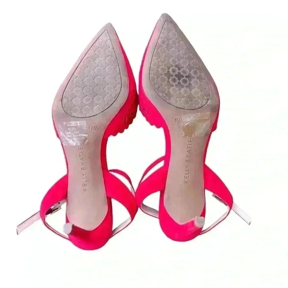 Kelly & Katie Holiday Red Zabell Microsuede Slingback Pointed Toe Heels Size 8 - Picture 4 of 4